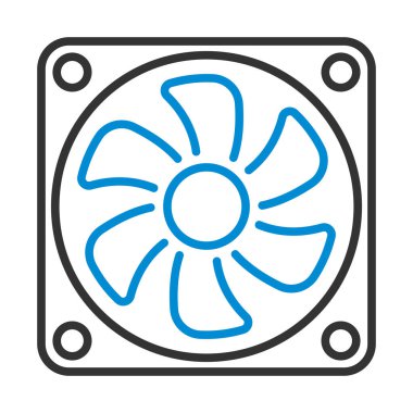 Fan Simgesi. Renk Doldurma Tasarımı ile Düzenlenebilir Kalın Tasarım. Vektör İllüstrasyonu.