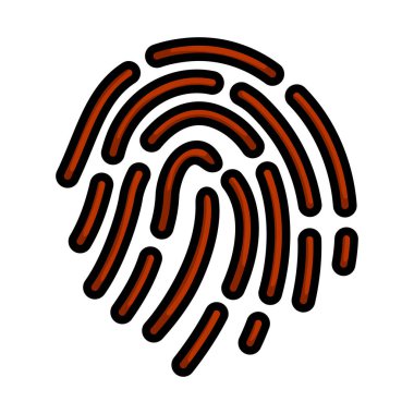 Parmak izi Simgesi. Renk Doldurma Tasarımı ile Düzenlenebilir Kalın Tasarım. Vektör İllüstrasyonu.