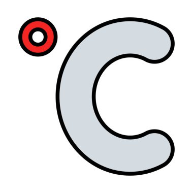 Celsius Derece Simgesi. Renk Doldurma Tasarımı ile Düzenlenebilir Kalın Tasarım. Vektör İllüstrasyonu.