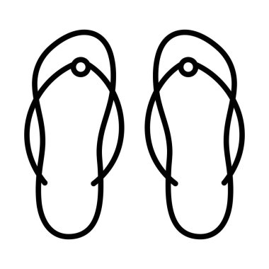 Spa Terlikleri Simgesi. Düzenlenebilir genişlikte kalın tasarım. Vektör İllüstrasyonu.