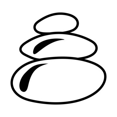 Spa Taşı Simgesi. Düzenlenebilir genişlikte kalın tasarım. Vektör İllüstrasyonu.