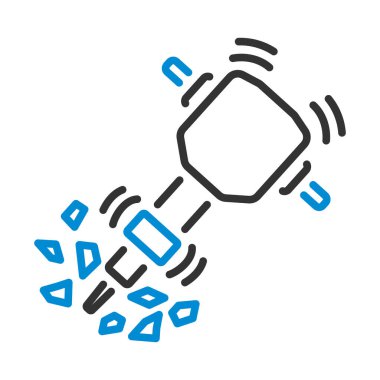 İnşaat matkabı ikonu. Renk Doldurma Tasarımı ile Düzenlenebilir Kalın Tasarım. Vektör İllüstrasyonu.