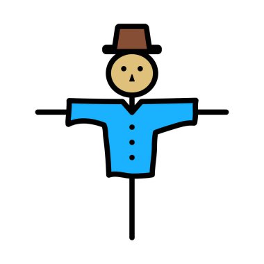 Korkuluk Simgesi. Renk Doldurma Tasarımı ile Düzenlenebilir Kalın Tasarım. Vektör İllüstrasyonu.