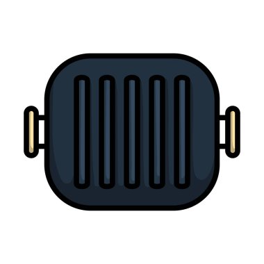 Icon Of Grill Pan. Renk Doldurma Tasarımı ile Düzenlenebilir Kalın Tasarım. Vektör İllüstrasyonu.