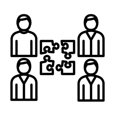 Kurumsal Takım Simgesi. Düzenlenebilir genişlikte kalın tasarım. Vektör İllüstrasyonu.