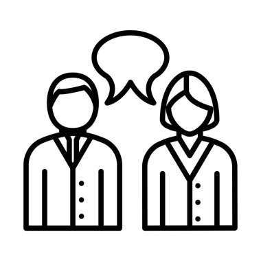 Sohbet Simgesi. Düzenlenebilir genişlikte kalın tasarım. Vektör İllüstrasyonu.