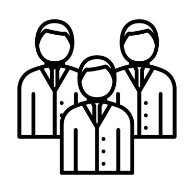 Kurumsal Takım Simgesi. Düzenlenebilir genişlikte kalın tasarım. Vektör İllüstrasyonu.