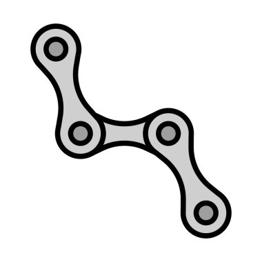 Bisiklet Zinciri Simgesi. Renk Doldurma Tasarımı ile Düzenlenebilir Kalın Tasarım. Vektör İllüstrasyonu.