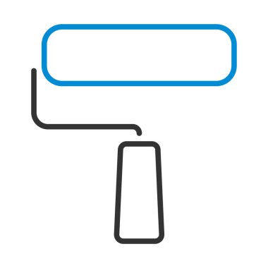 Yapı Boya Fırçaları Simgesi. Renk Doldurma Tasarımı ile Düzenlenebilir Kalın Tasarım. Vektör İllüstrasyonu.