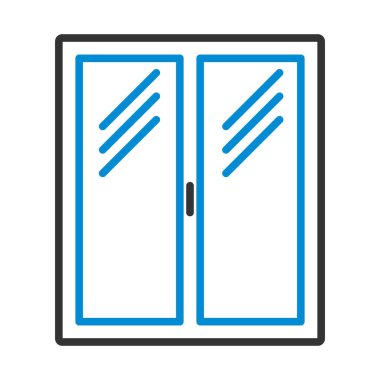 Kapalı Pencere Çerçevesi Simgesi. Renk Doldurma Tasarımı ile Düzenlenebilir Kalın Tasarım. Vektör İllüstrasyonu.