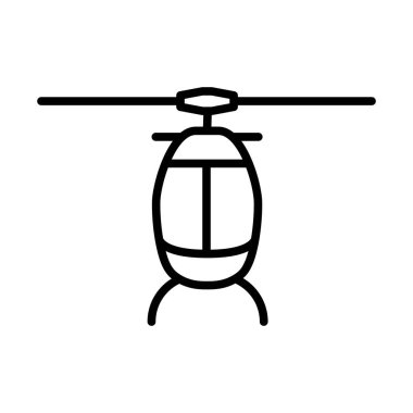 Helikopter Simgesi. Düzenlenebilir genişlikte kalın tasarım. Vektör İllüstrasyonu.