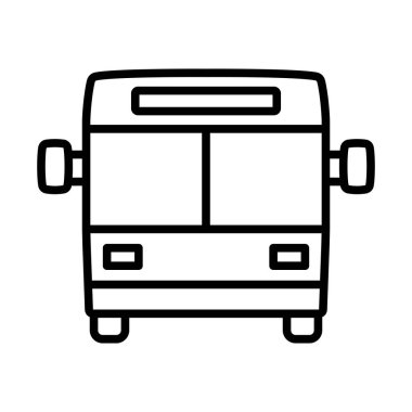 Şehir Otobüs Simgesi. Düzenlenebilir genişlikte kalın tasarım. Vektör İllüstrasyonu.
