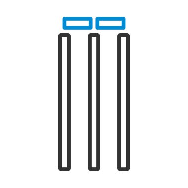 Cricket Wicket Icon. Editable Bold Outline With Color Fill Design. Vector Illustration. clipart