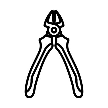 Yan Kesiciler Simgesi. Düzenlenebilir genişlikte kalın tasarım. Vektör İllüstrasyonu.