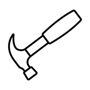 Çekiç Simgesi. Düzenlenebilir genişlikte kalın tasarım. Vektör İllüstrasyonu.