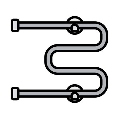 Havlu Kurutma Simgesi. Renk Doldurma Tasarımı ile Düzenlenebilir Kalın Tasarım. Vektör İllüstrasyonu.