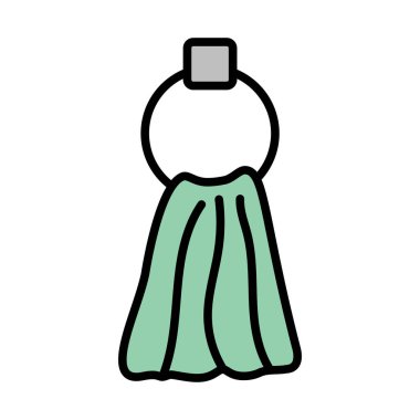 El Havlusu Simgesi. Renk Doldurma Tasarımı ile Düzenlenebilir Kalın Tasarım. Vektör İllüstrasyonu.