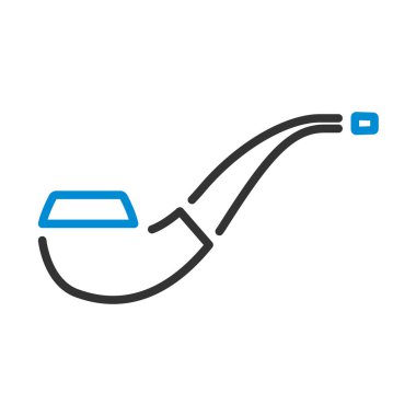 Sigara İçen Pipo Simgesi. Renk Doldurma Tasarımı ile Düzenlenebilir Kalın Tasarım. Vektör İllüstrasyonu.