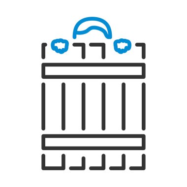 Çit Simgesinden Suçlu Röntgencilik. Renk Doldurma Tasarımı ile Düzenlenebilir Kalın Tasarım. Vektör İllüstrasyonu.