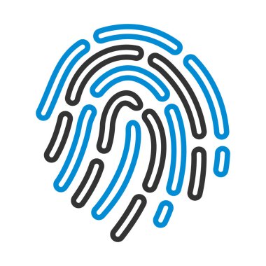 Parmak izi Simgesi. Renk Doldurma Tasarımı ile Düzenlenebilir Kalın Tasarım. Vektör İllüstrasyonu.