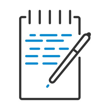 Kalem Simgeli Not Defteri. Renk Doldurma Tasarımı ile Düzenlenebilir Kalın Tasarım. Vektör İllüstrasyonu.