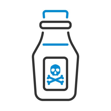 Zehirli Şişe Simgesi. Renk Doldurma Tasarımı ile Düzenlenebilir Kalın Tasarım. Vektör İllüstrasyonu.