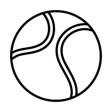 Tenis topu ikonu. Düzenlenebilir genişlikte kalın tasarım. Vektör İllüstrasyonu.