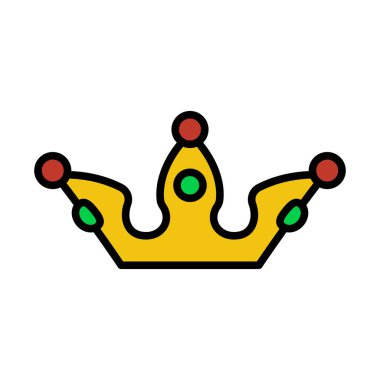 Parti Taç Simgesi. Renk Doldurma Tasarımı ile Düzenlenebilir Kalın Tasarım. Vektör İllüstrasyonu.