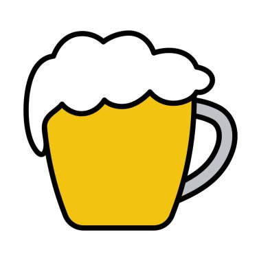 Bir bardak bira ikonu. Renk Doldurma Tasarımı ile Düzenlenebilir Kalın Tasarım. Vektör İllüstrasyonu.