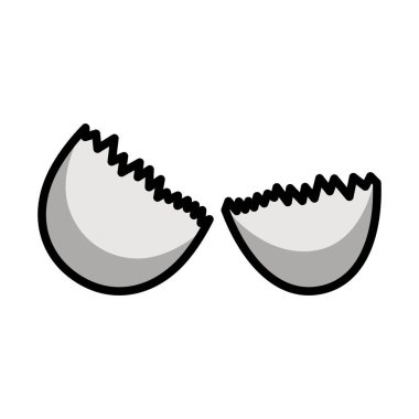 Empty Egg Shell Icon. Editable Bold Outline With Color Fill Design. Vector Illustration.