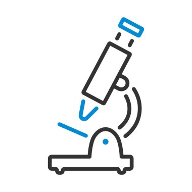 Okul mikroskobu ikonu. Renk Doldurma Tasarımı ile Düzenlenebilir Kalın Tasarım. Vektör İllüstrasyonu.