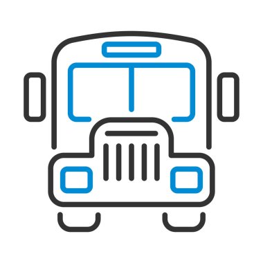 Okul servisinin ikonu. Renk Doldurma Tasarımı ile Düzenlenebilir Kalın Tasarım. Vektör İllüstrasyonu.