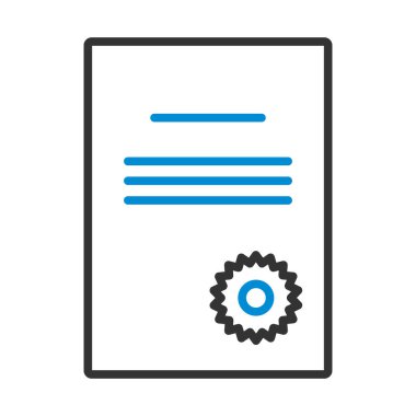 Diploma ikonu. Renk Doldurma Tasarımı ile Düzenlenebilir Kalın Tasarım. Vektör İllüstrasyonu.