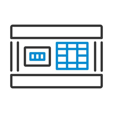 Devre Kesiciler Kutusu Simgesi. Renk Doldurma Tasarımı ile Düzenlenebilir Kalın Tasarım. Vektör İllüstrasyonu.