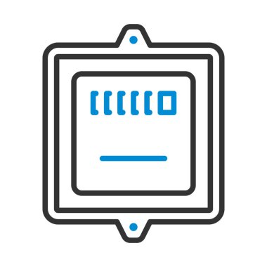 Elektrik Metre Simgesi. Renk Doldurma Tasarımı ile Düzenlenebilir Kalın Tasarım. Vektör İllüstrasyonu.