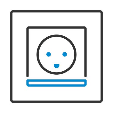 Avusturya Elektrik Soket Simgesi. Renk Doldurma Tasarımı ile Düzenlenebilir Kalın Tasarım. Vektör İllüstrasyonu.