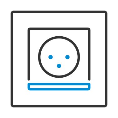 Güney Afrika Elektrik Soket Simgesi. Renk Doldurma Tasarımı ile Düzenlenebilir Kalın Tasarım. Vektör İllüstrasyonu.