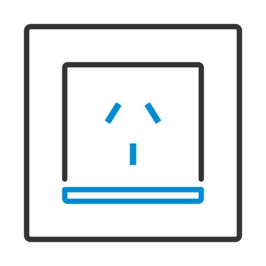 Çin Elektrik Soket Simgesi. Renk Doldurma Tasarımı ile Düzenlenebilir Kalın Tasarım. Vektör İllüstrasyonu.