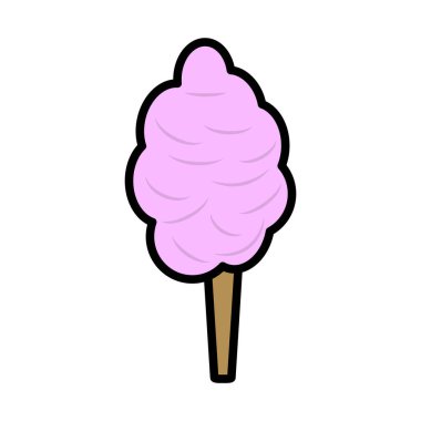 Pamuk Şeker ikonu. Renk Doldurma Tasarımı ile Düzenlenebilir Kalın Tasarım. Vektör İllüstrasyonu.