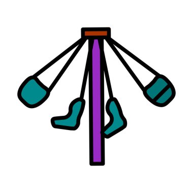 Büyük Atlıkarınca Simgesi. Renk Doldurma Tasarımı ile Düzenlenebilir Kalın Tasarım. Vektör İllüstrasyonu.