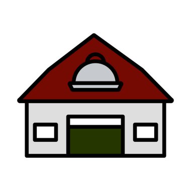 Caffe in Lunapark ikonunda. Renk Doldurma Tasarımı ile Düzenlenebilir Kalın Tasarım. Vektör İllüstrasyonu.