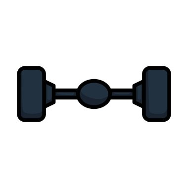 Araba Arka Dingil Simgesi. Renk Doldurma Tasarımı ile Düzenlenebilir Kalın Tasarım. Vektör İllüstrasyonu.