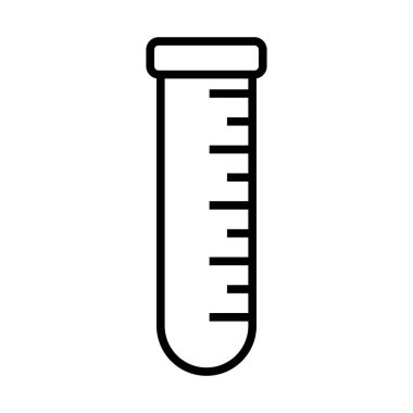 Kimya ikonu deney şişesi. Renk Doldurma Tasarımı ile Düzenlenebilir Kalın Tasarım. Vektör İllüstrasyonu.