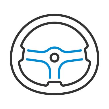 Direksiyon simidi ikonu. Renk Doldurma Tasarımı ile Düzenlenebilir Kalın Tasarım. Vektör İllüstrasyonu.