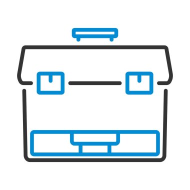 Balıkçılık Kutusu Simgesi. Renk Doldurma Tasarımı ile Düzenlenebilir Kalın Tasarım. Vektör İllüstrasyonu.