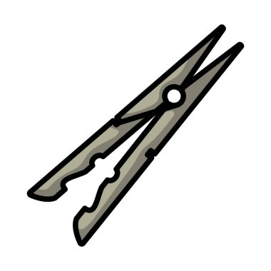 Kumaş Peg Simgesi. Renk Doldurma Tasarımı ile Düzenlenebilir Kalın Tasarım. Vektör İllüstrasyonu.