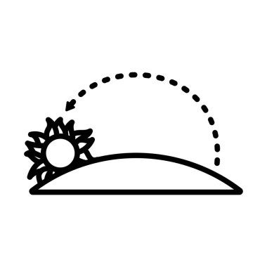 Günbatımı Simgesi. Düzenlenebilir genişlikte kalın tasarım. Vektör İllüstrasyonu.