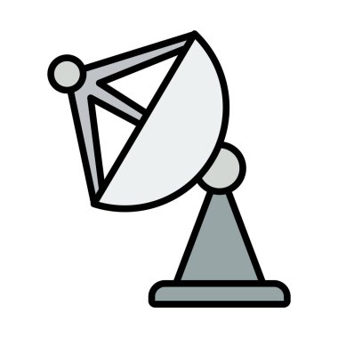 Uydu Anten Simgesi. Renk Doldurma Tasarımı ile Düzenlenebilir Kalın Tasarım. Vektör İllüstrasyonu.