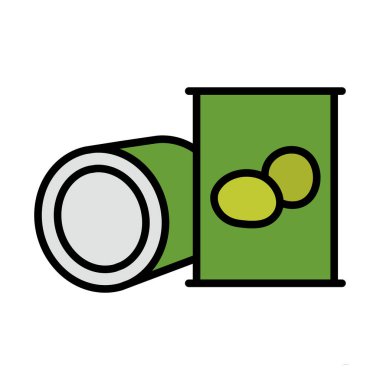 Zeytin Kutusu Simgesi. Renk Doldurma Tasarımı ile Düzenlenebilir Kalın Tasarım. Vektör İllüstrasyonu.