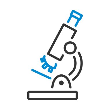 Okul Mikroskop Simgesi. Renk Doldurma Tasarımı ile Düzenlenebilir Kalın Tasarım. Vektör İllüstrasyonu.